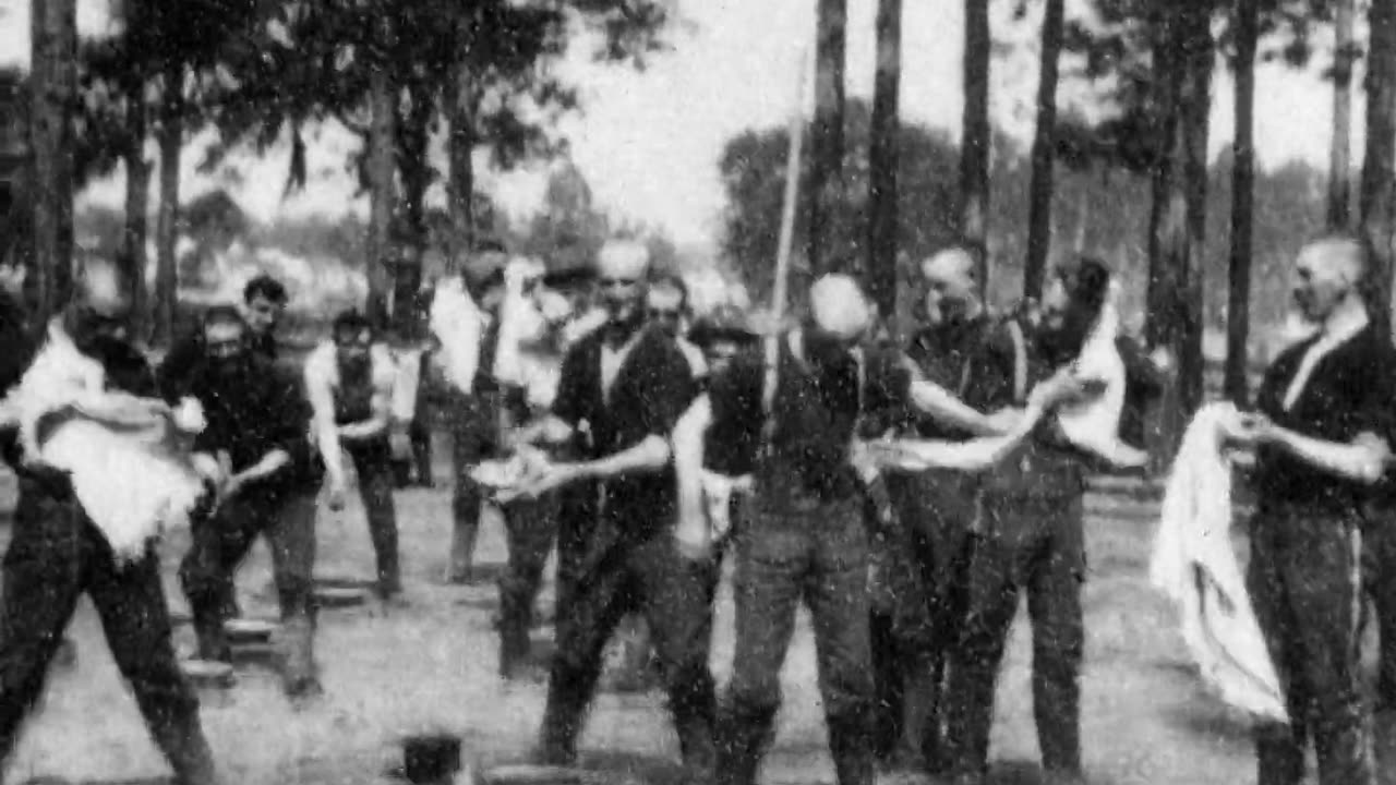 9th Infantry Boys' Morning Wash (1898 Original Black & White Film)