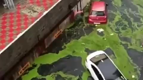 Car in the water