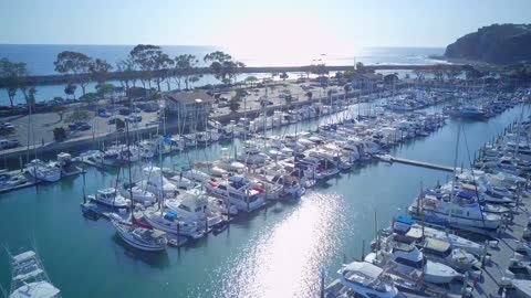 Morning at City Harbor Viewed with Boats and Yachts