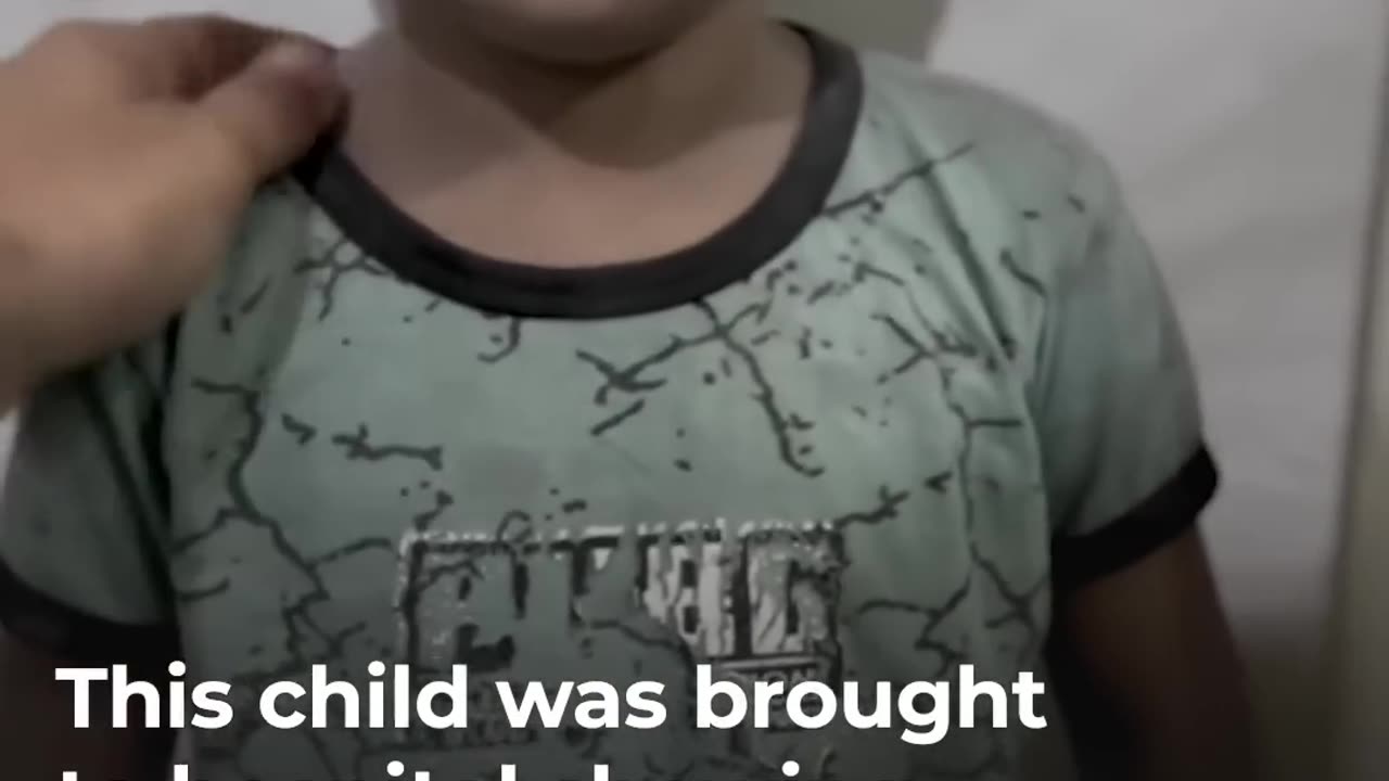 Palestinian child in shock after surviving israeli attack in Gaza