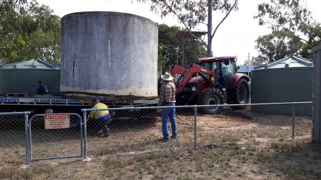 Shifting a concrete tank