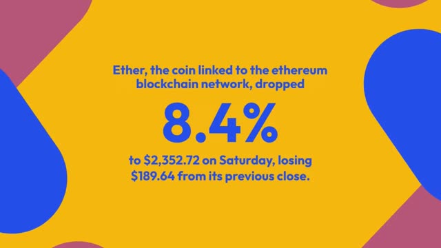 Bitcoin crash crypto currency falls ether drops