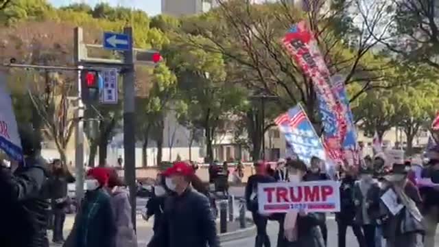 1,000 Trump Supporters in Nagoya Japan hold a march