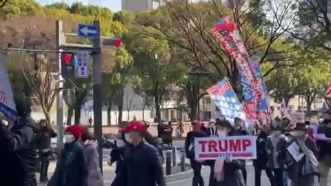 1,000 Trump Supporters in Nagoya Japan hold a march