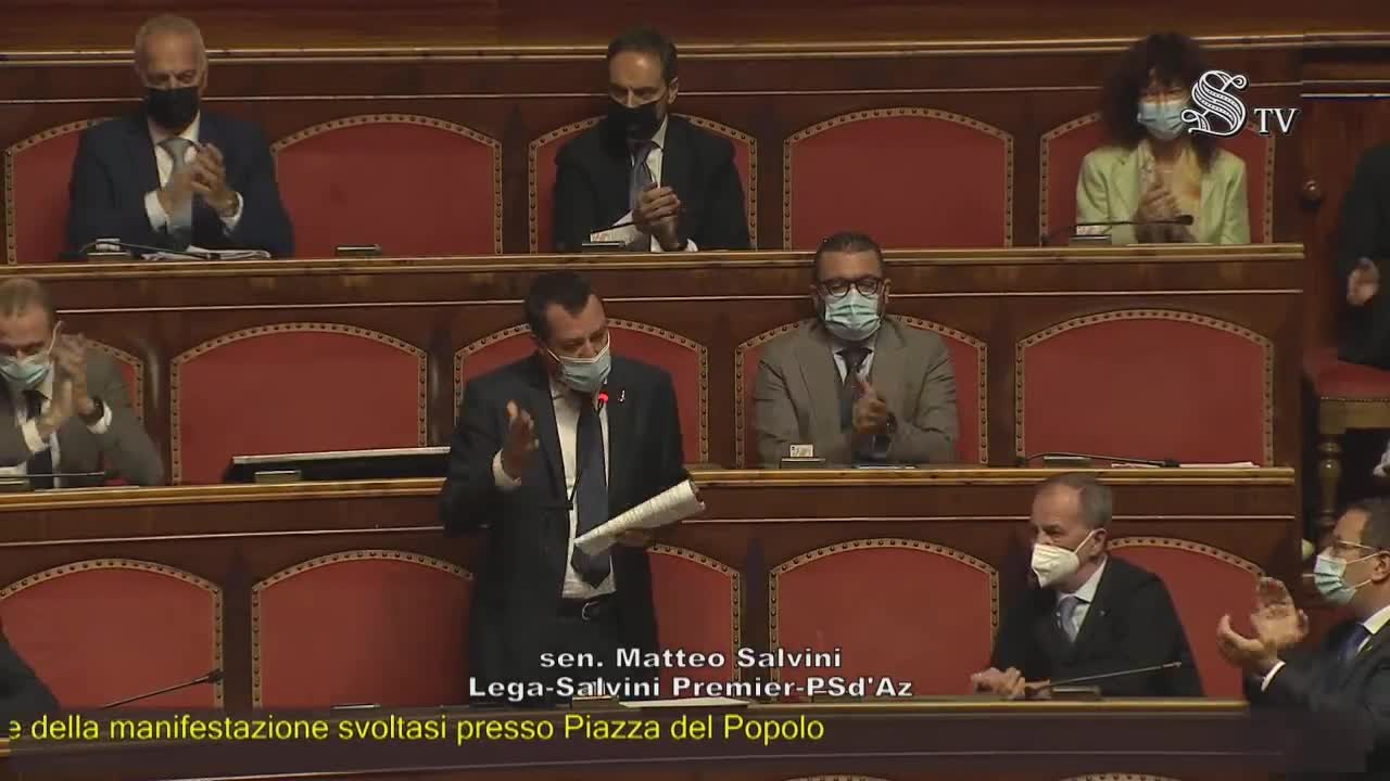 🔴 Intervento di Matteo Salvini in Aula al Senato dopo l'audizione del min. Lamorgese (19/10/2021).