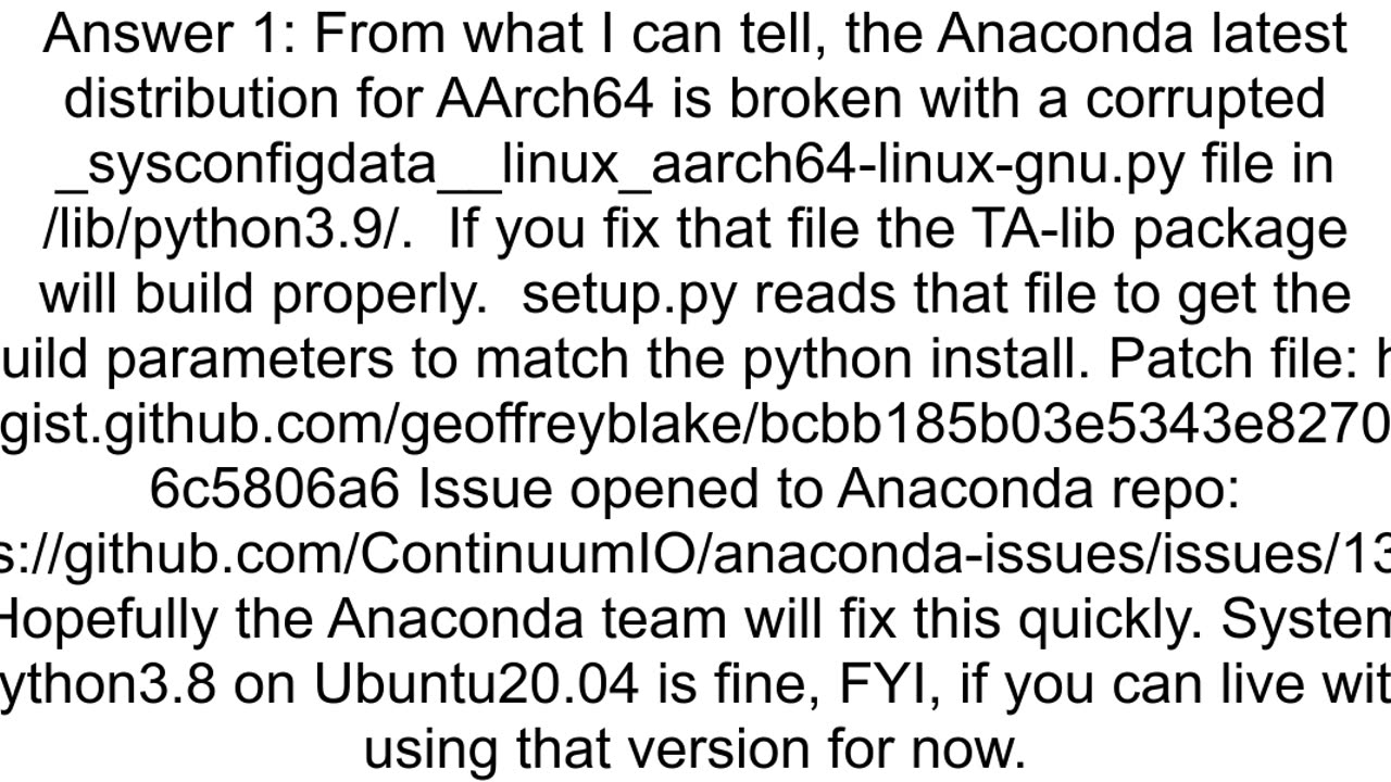 Python Can39t install TAlib in Oracle ARM64 VM ubuntu 2004