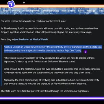 Alaska Makes It Easier To Steal Elections