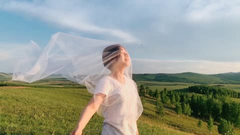 Beautiful girl in nature