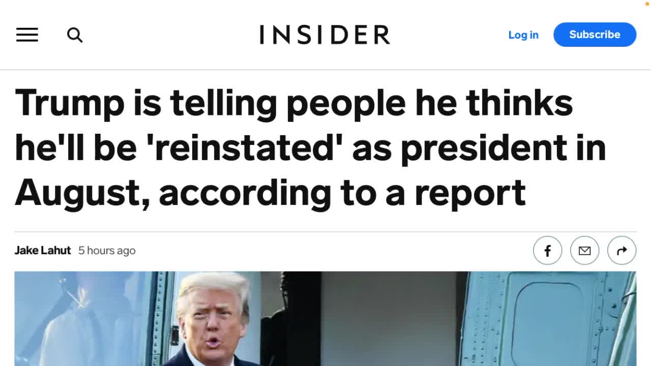 Media now terrified Trump is telling his supporters “he will be reinstated by August”