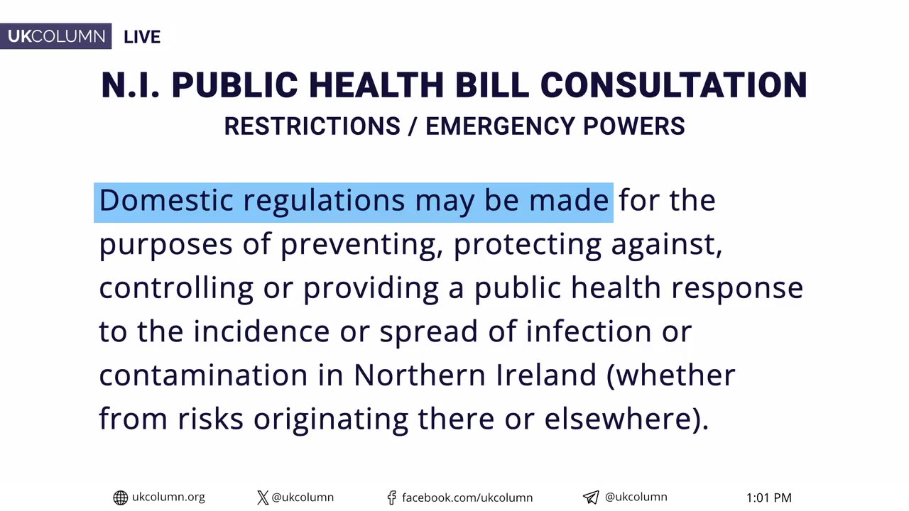 New Proposed Health Restrictions: on New Measures for Northern Ireland - UK Column News