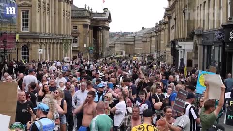 Newcastle England Massive Protest