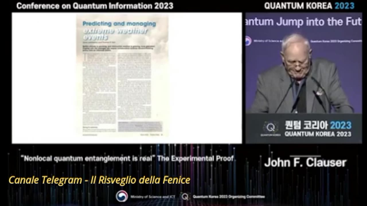 John Clauser premio Nobel per la Fisica 2022, parla del "cambiamento climatico