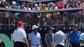 Golf Fans Chant "Four More Years!" as President Trump Joins Players at LIV Tourney in Bedminster