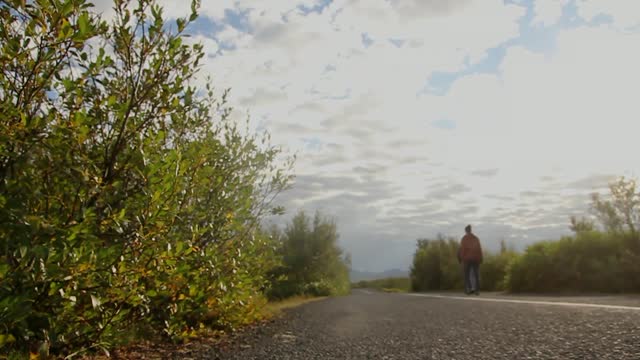 Amazing Hitch-Hiking In Morning Fresh Walk