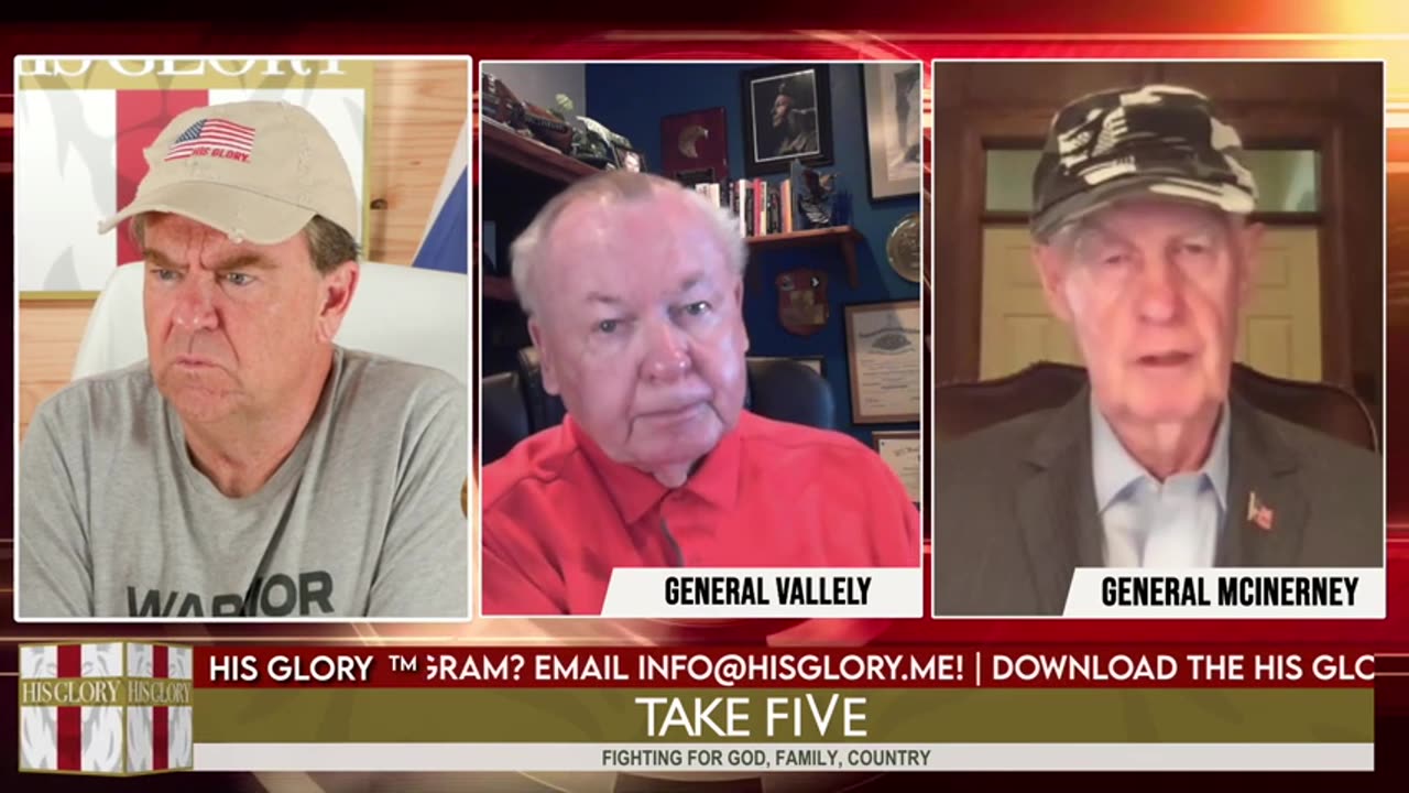 Pastor Dave w/ General Thomas McInerney & General Paul Vallely joins His Glory: Take FiVe