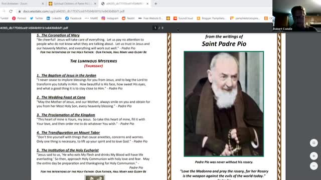 Padre Pio Prayer Group Meeting For November 10, 2020