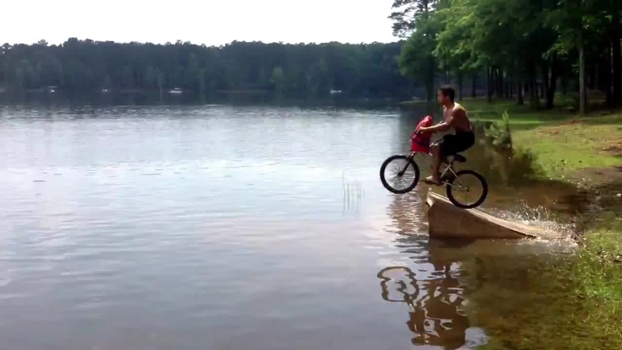 Edge of forest lake faceplant