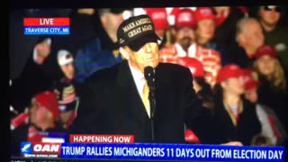 🦅 OANN President Donald Trump Traverse City Michigan rally 11 days till election Friday 11:35 pm