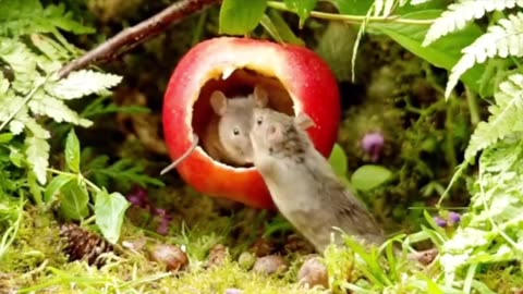 Apple house for a mouse