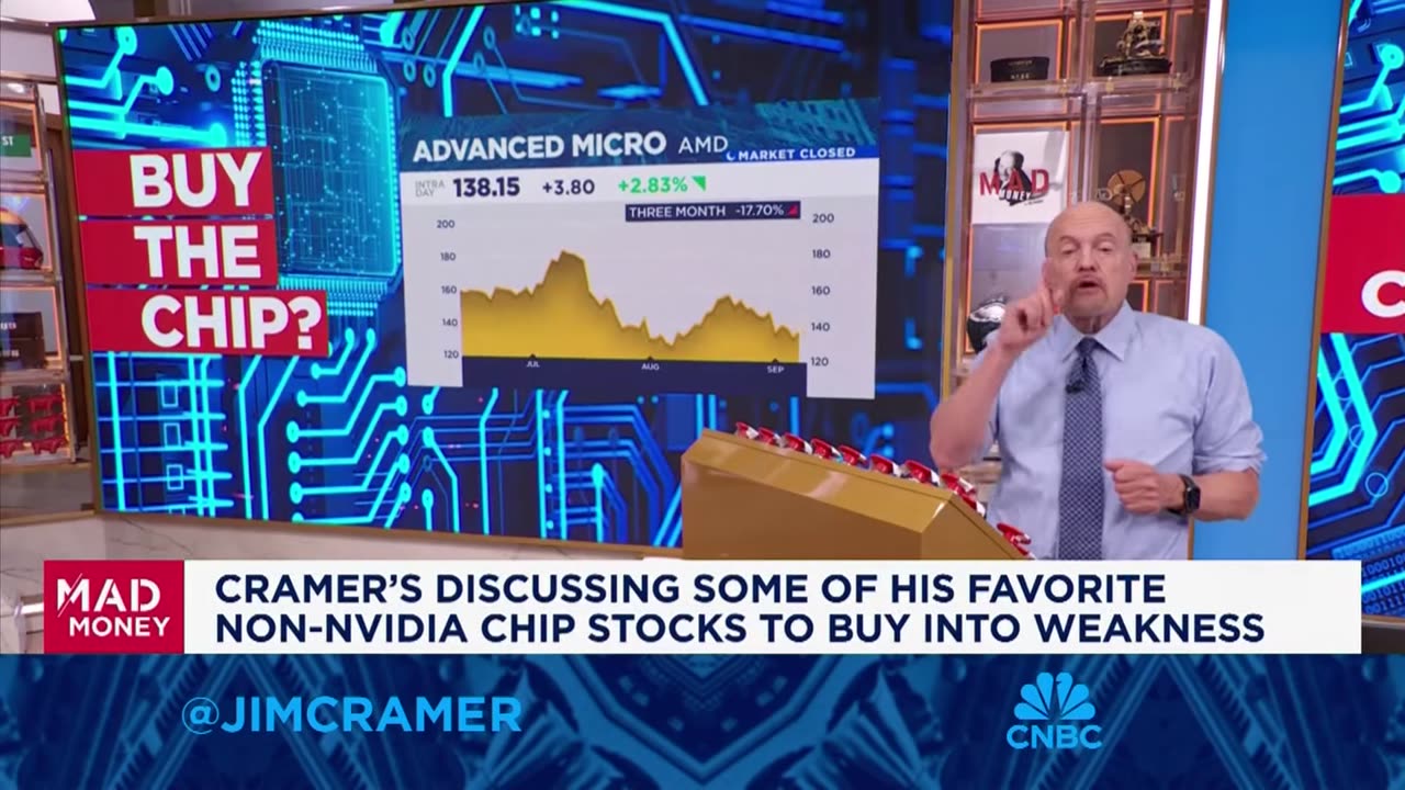 AMD is the only company that stands a chance at catching up to Nvidia, says Jim Cramer