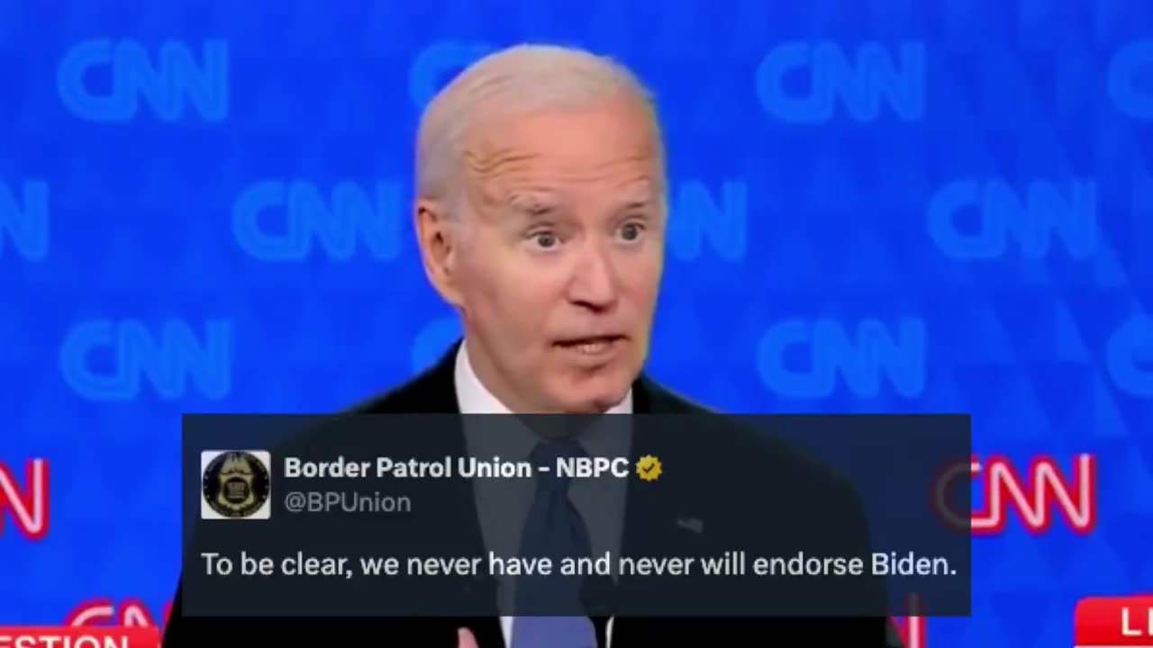 Border Patrol Union "To be clear, we never have and never will endorse Biden."