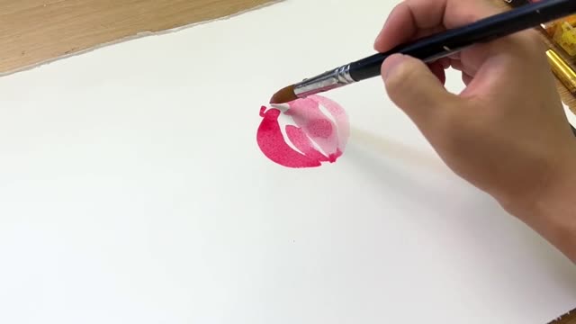 The master teaches you the technique of layered petal watercolor painting 2