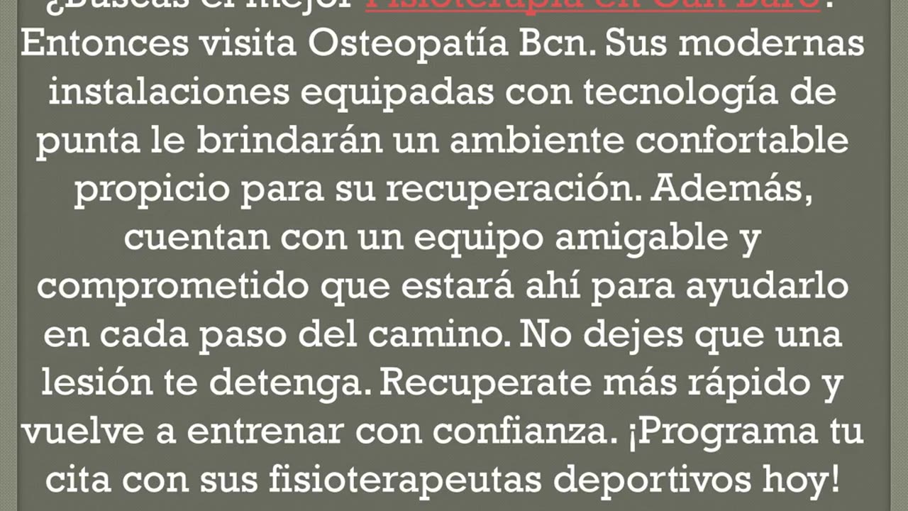 Consigue la mejor Fisioterapia en Can Baró