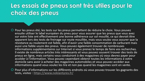 Les essais de pneus sont très utiles pour le choix des pneus