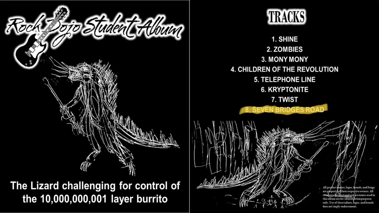 Rock Dojo Student Album #20 “Lizard”: Seven Bridges Road (The Eagles cover) Track 8