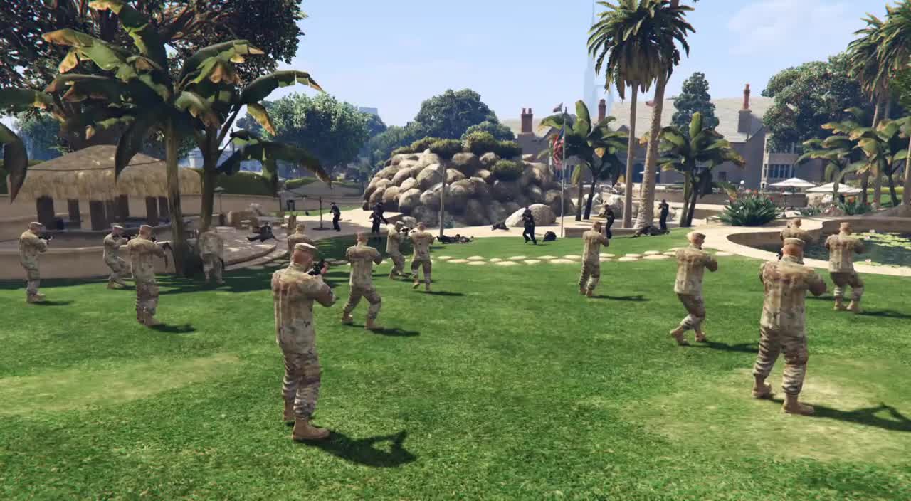 GTA 5 - Military Marshall Law | Military Take Control of President House.