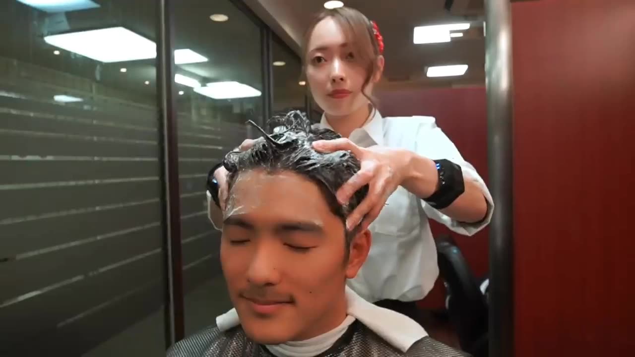 Part 2-#asmr female barber Hairwash