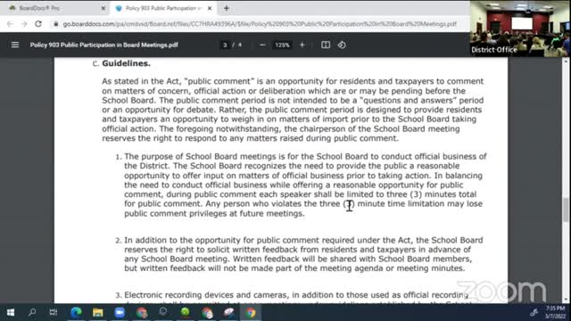 CV Board Meeting 3/7/22