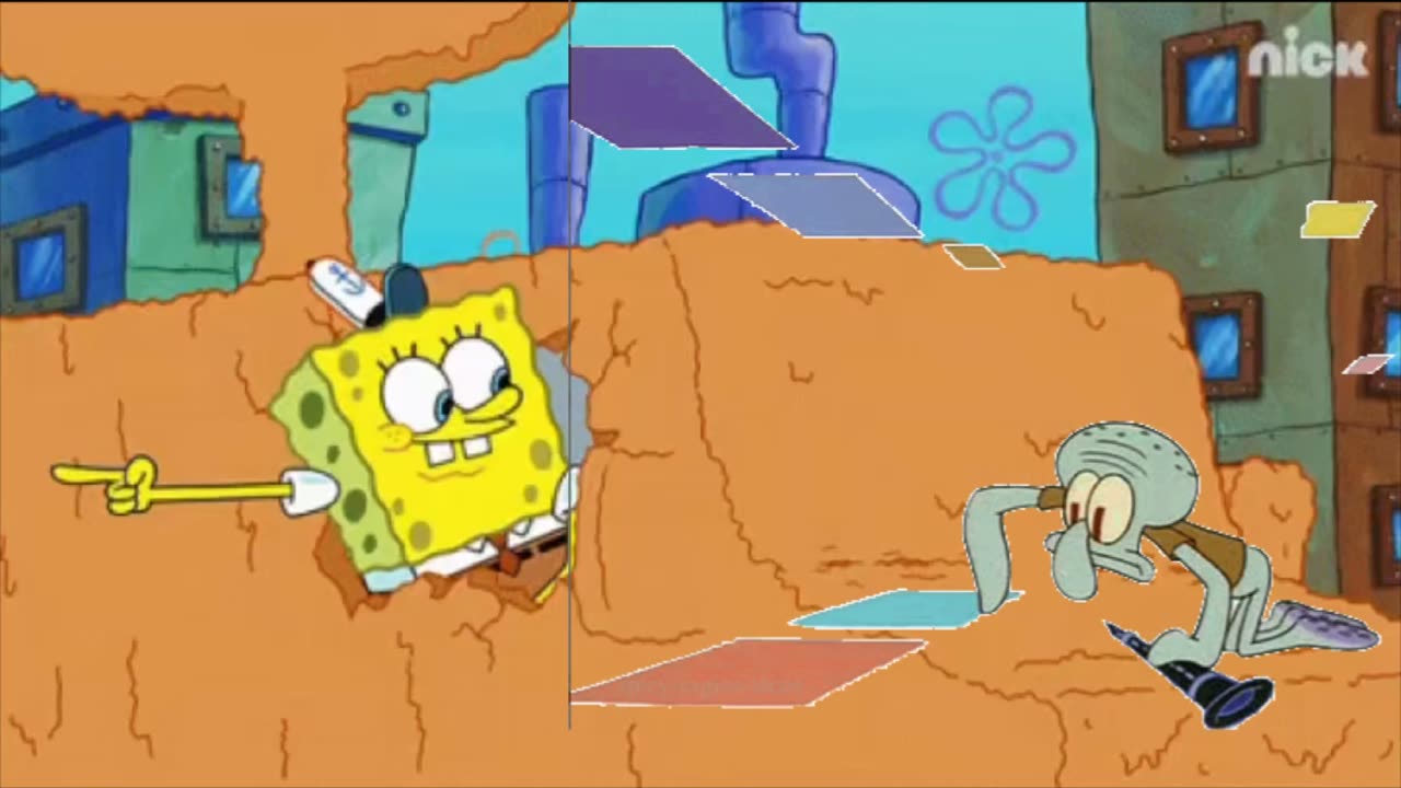 Squidward Is Playing With Tiles While Squidward Cleans The Windshield 🧼