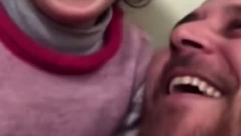 Super dad calming his