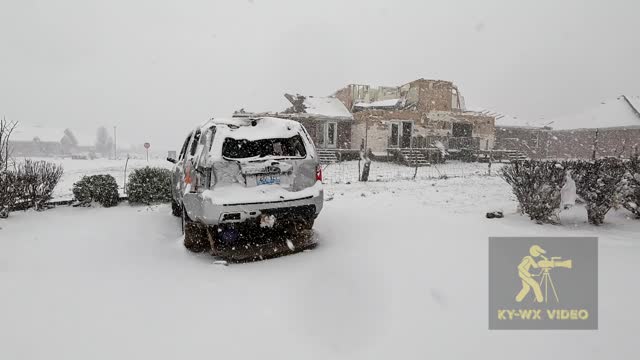 Winter Storm Garrett Arrives in Bowling Green In Devastated Neighborhood