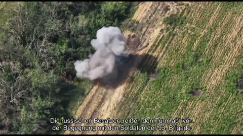 Russian occupiers demolish a tower from a meeting with soldiers of the 93rd Brigade