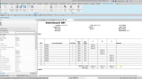 REVIT ELECTRICAL: PHASE SELECTABLE SWITCHBOARD CIRCUIT