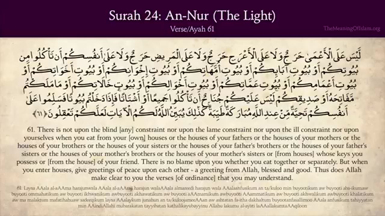 Quran: 24. Surah An-Nur (The Light): Arabic and English translation 24 / 144