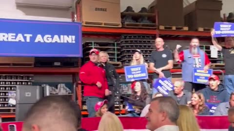 Trump has Just landed in Michigan, and the UAW Crowd is Ready to welcome him