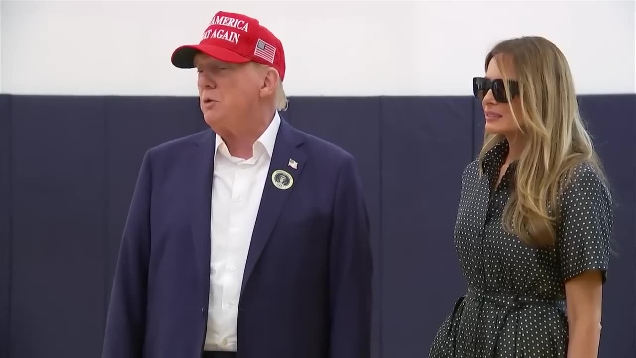 Donald Trump speaks to press after voting on Election Day