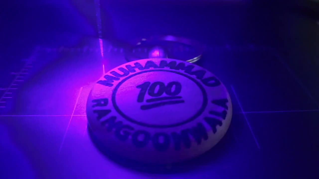 Laser Engraving the name Muhammad Rangoonwala in English