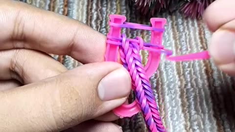 Part 5 💜💥|| Loom Rubber Band Pink MAKING Tutorial #earring #bracelet #loombands 5