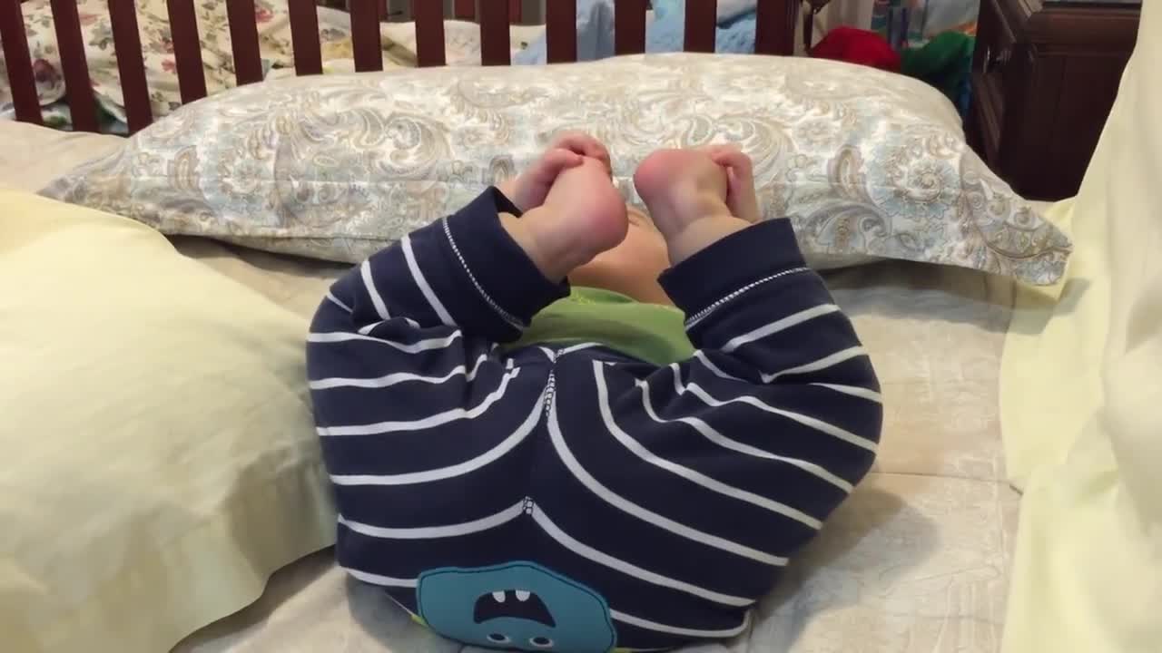 Funny baby laughing with farts cute