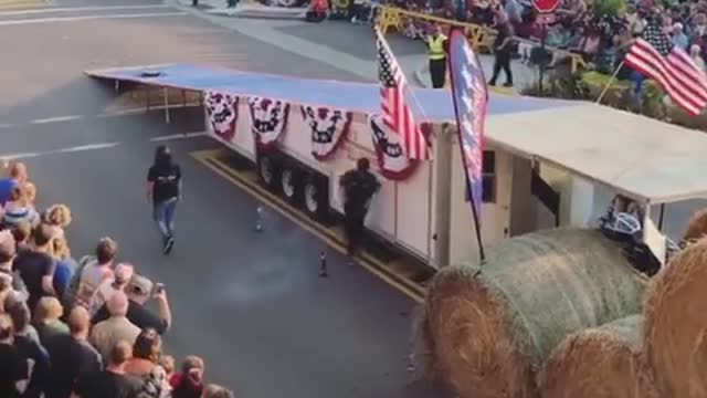 Motorcycle jump on a Harley at Corn Palace