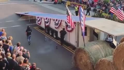 Motorcycle jump on a Harley at Corn Palace