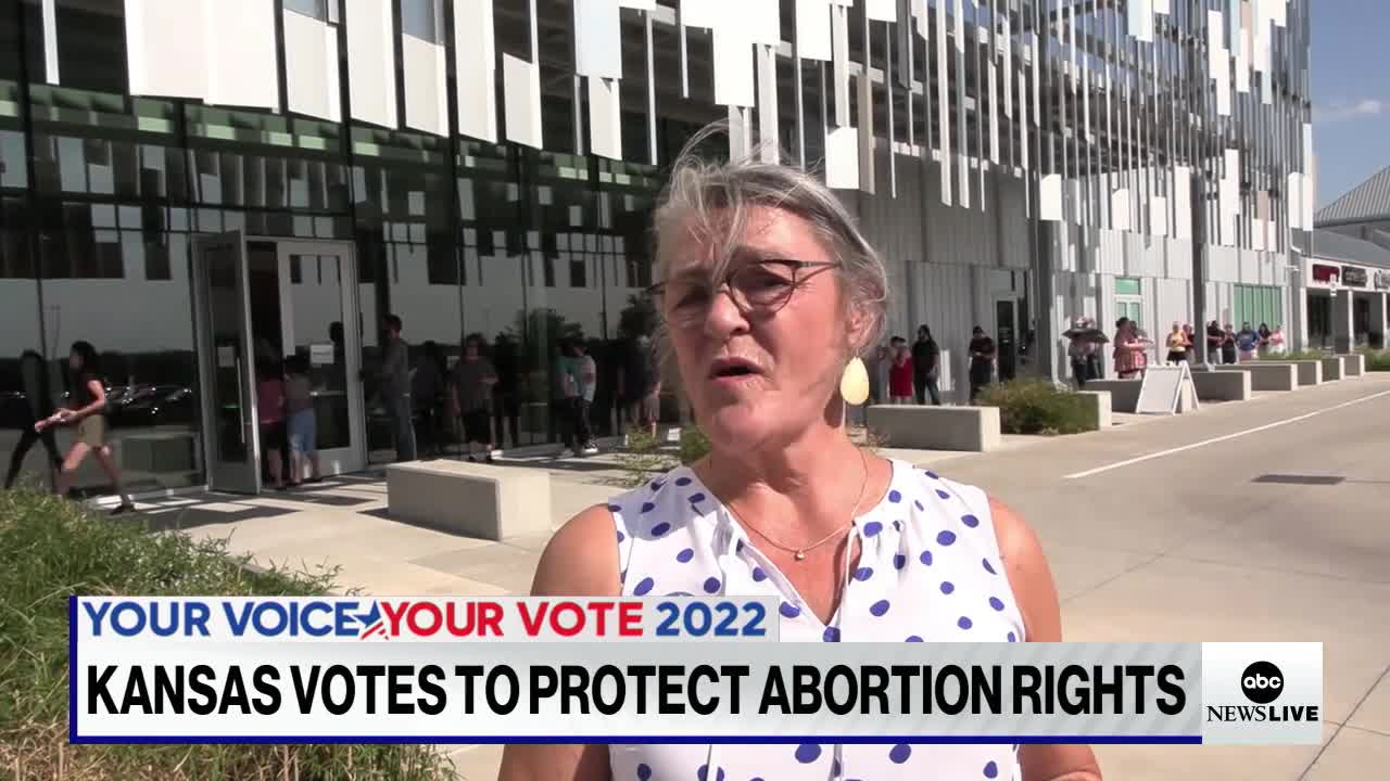 Kansas votes to preserve abortion rights during high-stakes primary l ABCNL