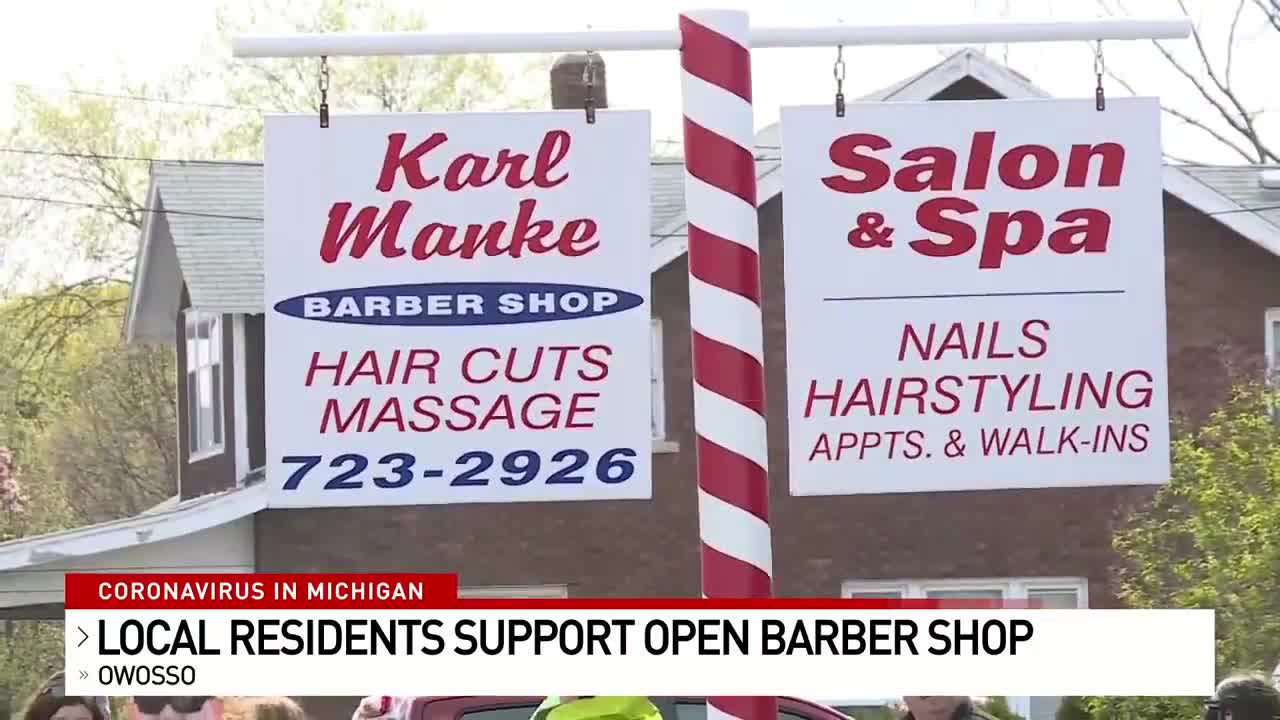 Michigan Militia protecting barbershop owner
