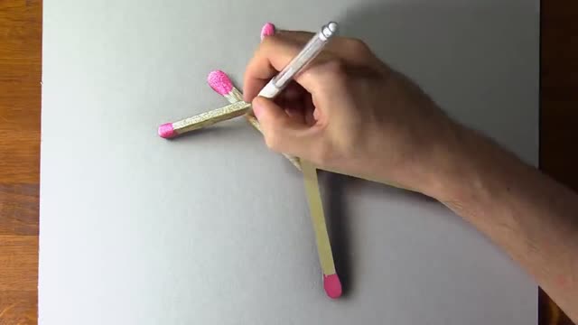 Depict The Color And Texture Of Matches In The Picture