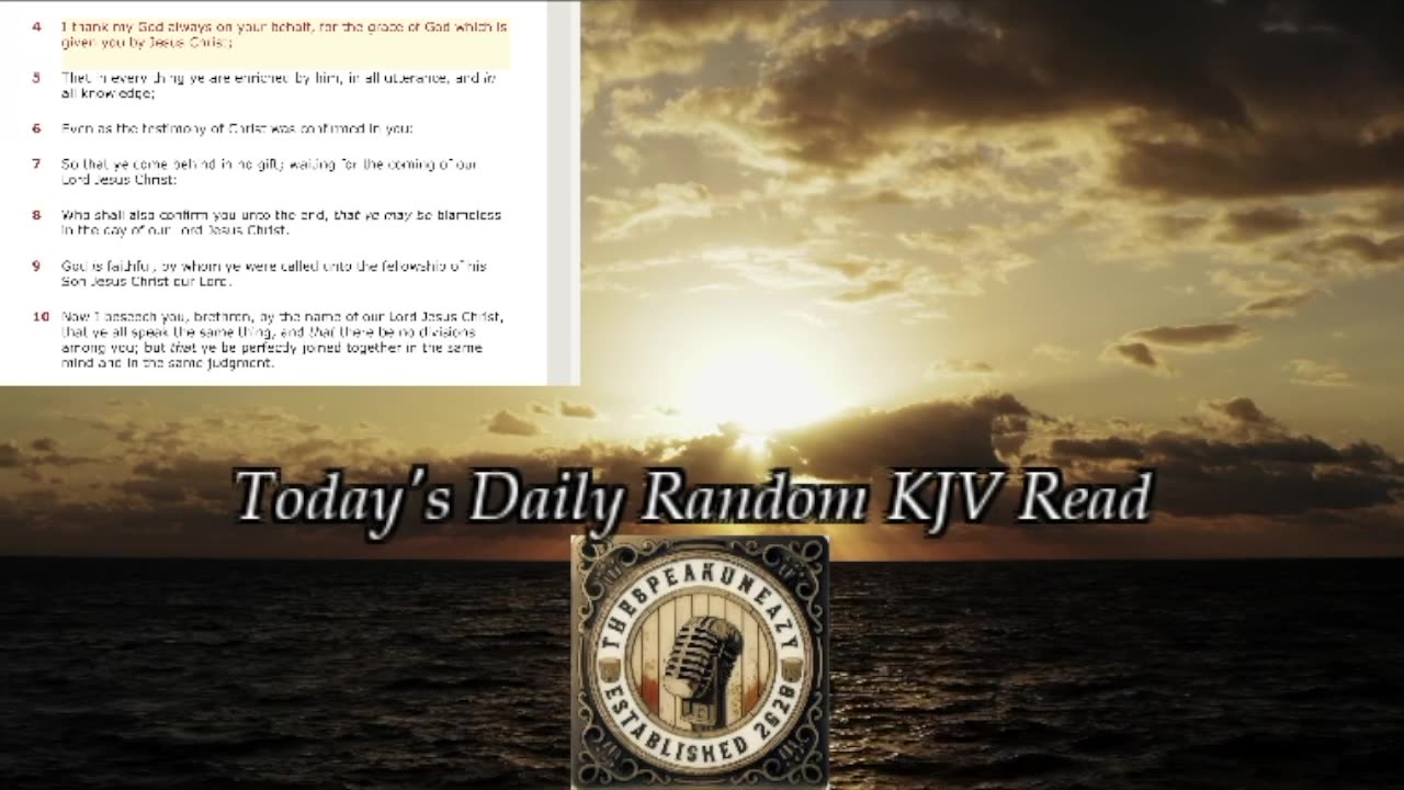 Thursday, August 17, 2023 Today's Daily Random KJV Read