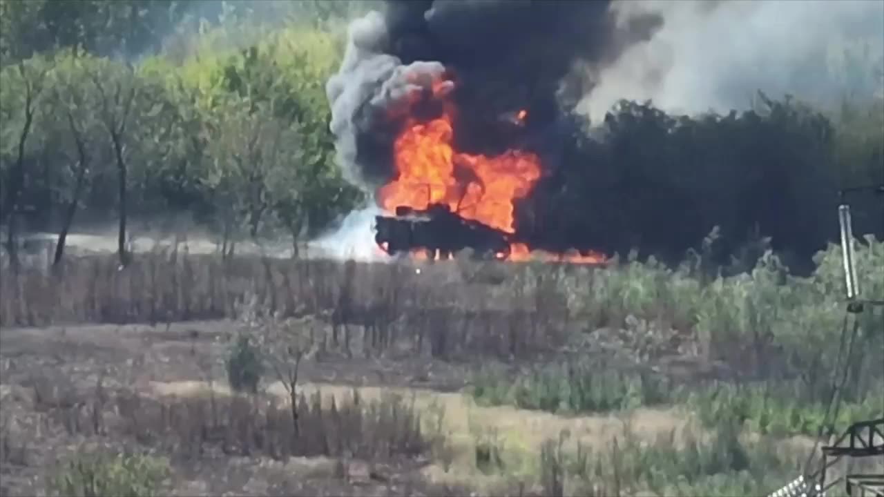 Russian APC Flames Out and Detonates